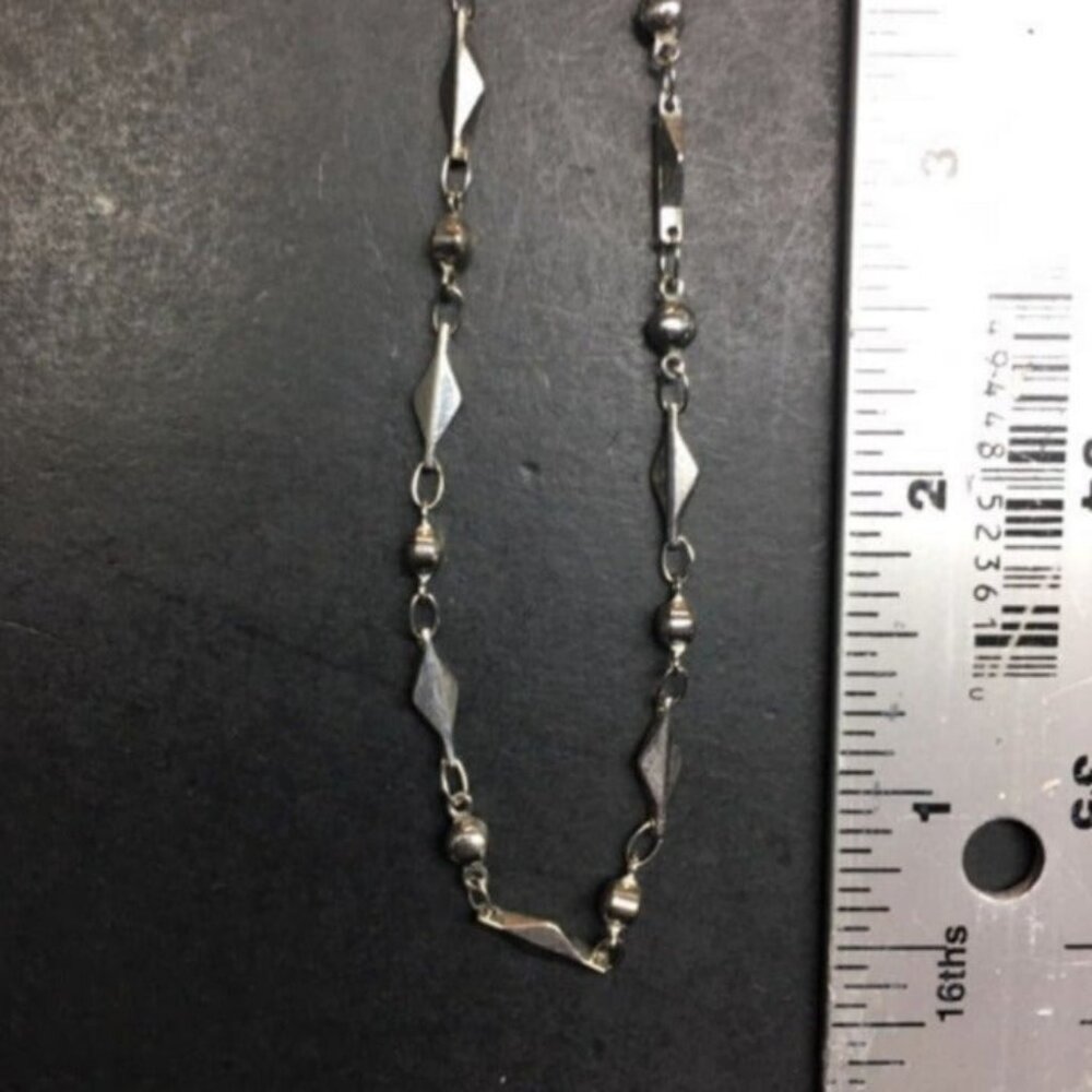 Diamond Anklet Ankle Bracelet Choker Necklace 12 In Silver Chain Retro Vintage - Picture 4 of 5